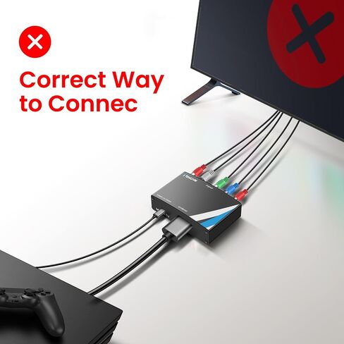NEWCARE Component to HDMI Converter, Aluminum Alloy YPbPr + R/L to HDMI Adapter, 1080P Component 5RCA RGB Video Audio Converter for PS2 PS3 DVD Xbox 360 Nintendo Wii to Smart HDTV Monitor Projector | Aluminum Alloy Component 5RCA RGB Video Audio Converter in Saudi Arabia