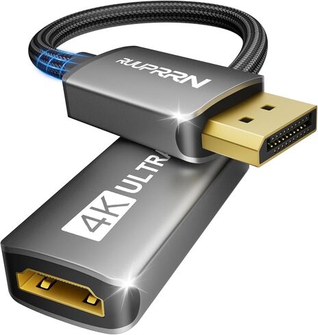 4K@60Hz Display Port to HDMI Adapter, Unidirectional DP 1.2 to to HDMI 2.0 | Active DisplayPort (Source) to HDMI (Display) Male to Female Converter, 1440P/2K@120Hz for NVIDIA, AMD,Desktop,Gaming Monitor in Saudi Arabia