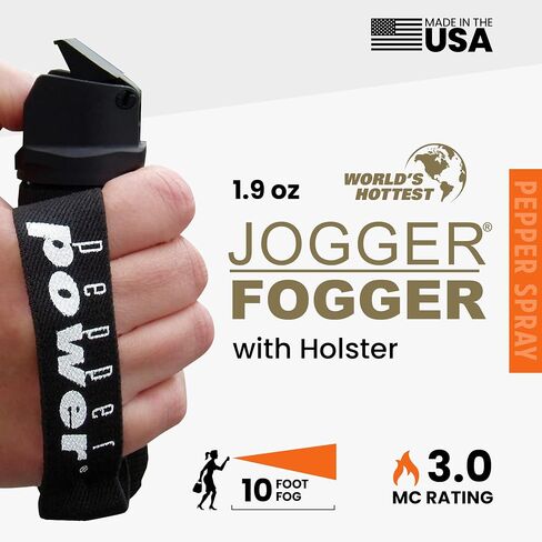 UDAP Pepper Power Jogger Fogger Hot OC Compact Self Defense Pepper Spray with Holster for Women, Men, and Runners, Powerful Blast Pattern in Kuwait