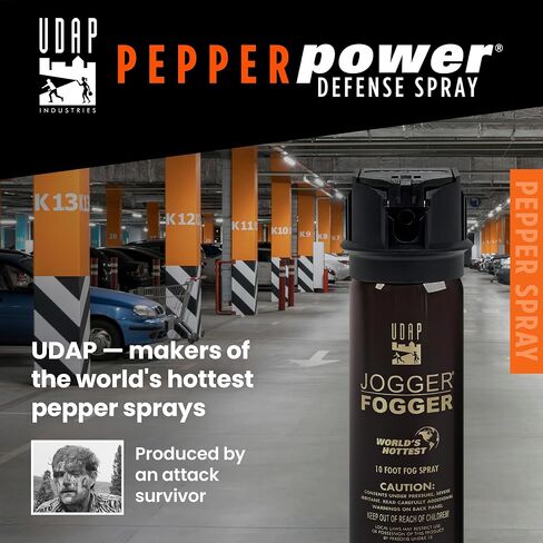 UDAP Pepper Power Jogger Fogger Hot OC Compact Self Defense Pepper Spray with Holster for Women, Men, and Runners, Powerful Blast Pattern in Kuwait