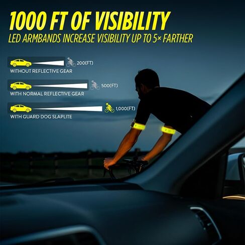 رذاذ الفلفل للدفاع عن النفس للعدائين مع حزام يد LED قابل لإعادة الشحن، أضواء عاكسة للعدائين، معدات أمان عاكسة للنساء والرجال للمشي وركوب الدراجات في الليل، شريط ذراع عالي الوضوح in Kuwait