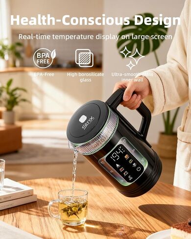 Electric Kettle with Temperature Control, Smart Glass Water Boiler for Tea, Coffee & Boiling, Automatic Shut-Off, 12-Hour Keep Warm & 6 Presets with One-Touch in Saudi Arabia