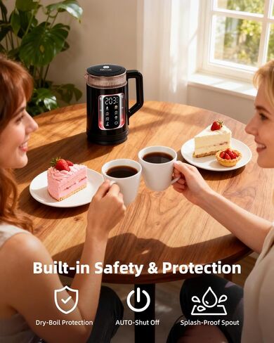 Electric Kettle with Temperature Control, Smart Glass Water Boiler for Tea, Coffee & Boiling, Automatic Shut-Off, 12-Hour Keep Warm & 6 Presets with One-Touch in Saudi Arabia