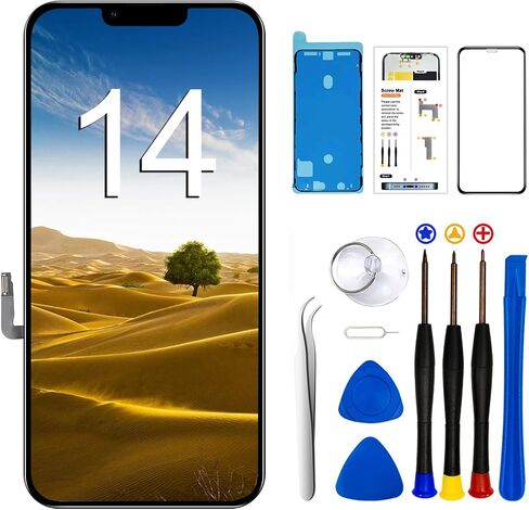 for iPhone 14 Plus Screen Replacement Kit 6.7 inch, Full HD LCD Display 3D Touch Screen Digitizer Full Assembly + Repair Tools. Model A2632, A2885, A2886, A2887, A2888 in Kuwait