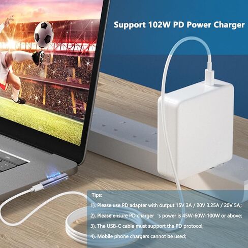 2Pack Magnetic Charger for Surface - 102W USB-C Female to Magnetic Male Charging Adapter, Type-C PD Power Charger Accessory for Microsoft Pro, Surface-Book, Surface-Go, Surface-Laptop, Surface-Duo 2 in Saudi Arabia