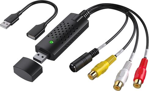 Capture Card, USB Video Capture Card Device, Audio Video Converter Grabber for RCA to USB-Convert VHS Mini DV VCR Hi8 DVD to Digital, for PC TV Tape Player Camcorder, MAC Windows Vista Compatible in Kuwait