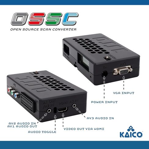 Kaico OSSC 1.8 Open Source Scan Converter, SCART Component VGA to HDMI | SCART to HDMI converter, line multiplier upscaler for zero-lag RGB retro gaming, with HDR mode, 6X output and image filters in Saudi Arabia