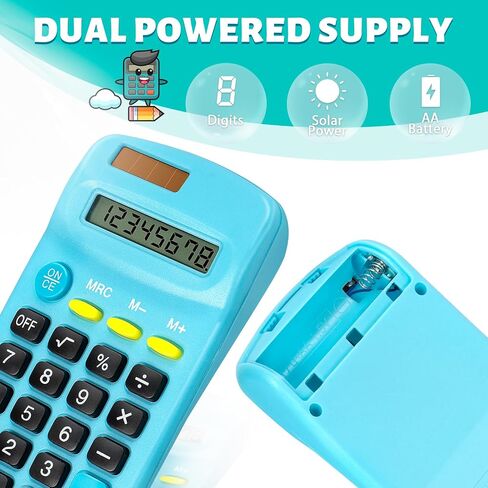 36 PCS Basic Calculators, Pocket-Size Mini with 8 Digit Display, Solar/Battery Dual Power - Bulk for Students, Classroom, Junior High, School, Home & Office (6 Colors) in Saudi Arabia