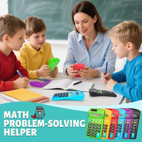 36 PCS Basic Calculators, Pocket-Size Mini with 8 Digit Display, Solar/Battery Dual Power - Bulk for Students, Classroom, Junior High, School, Home & Office (6 Colors) in Saudi Arabia