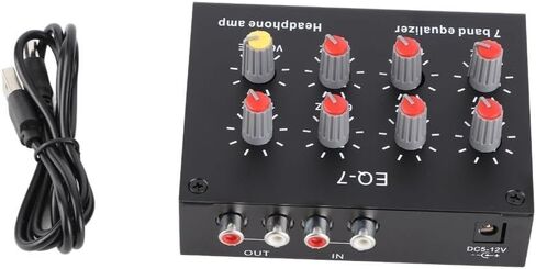 Aluminum Alloy EQ-7 Audio Signal Headset Amplifier, 3.5mm 12dB High Bass 7 Band Sound Equalizer, Adjustment Dual Channel Sound Equalizer in Saudi Arabia