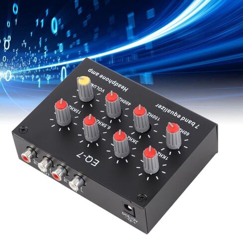 Aluminum Alloy EQ-7 Audio Signal Headset Amplifier, 3.5mm 12dB High Bass 7 Band Sound Equalizer, Adjustment Dual Channel Sound Equalizer in Saudi Arabia