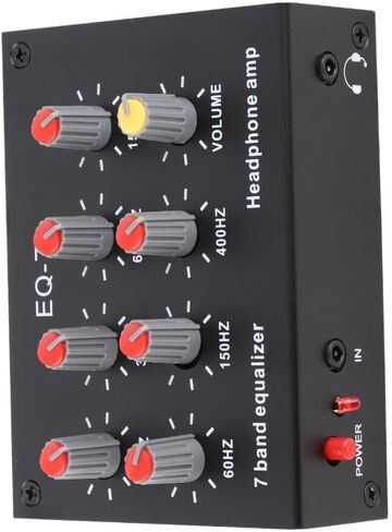 Aluminum Alloy EQ-7 Audio Signal Headset Amplifier, 3.5mm 12dB High Bass 7 Band Sound Equalizer, Adjustment Dual Channel Sound Equalizer in Saudi Arabia