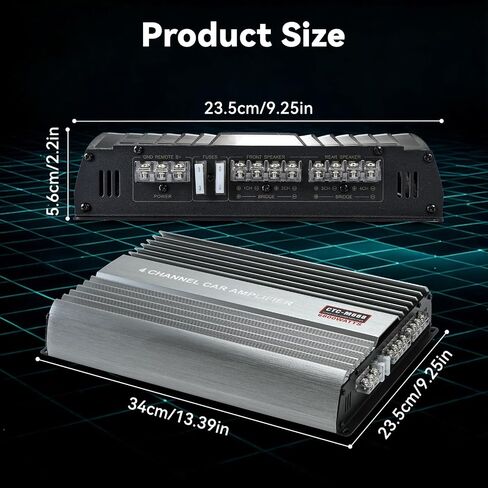 Car Amplifier 4 Channel, Amplifier Car Audio, 4 Channel Amp, 5800W Peak Power Silver Aluminum Alloy Car Stereo Audio Amplifier for Car Speakers and Subwoofers in Kuwait