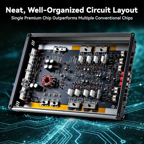Car Amplifier 4 Channel, Amplifier Car Audio, 4 Channel Amp, 5800W Peak Power Silver Aluminum Alloy Car Stereo Audio Amplifier for Car Speakers and Subwoofers in Kuwait