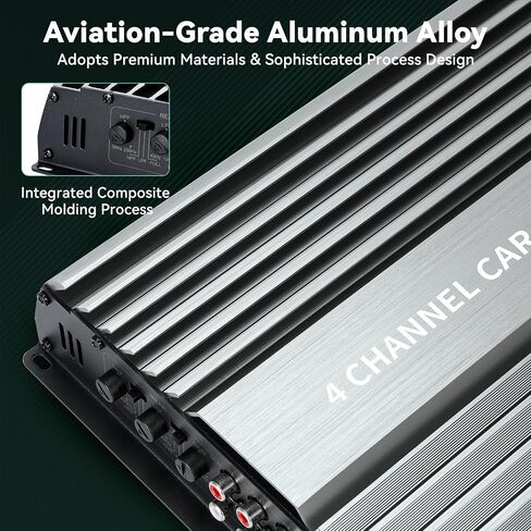 Car Amplifier 4 Channel, Amplifier Car Audio, 4 Channel Amp, 5800W Peak Power Silver Aluminum Alloy Car Stereo Audio Amplifier for Car Speakers and Subwoofers in Kuwait