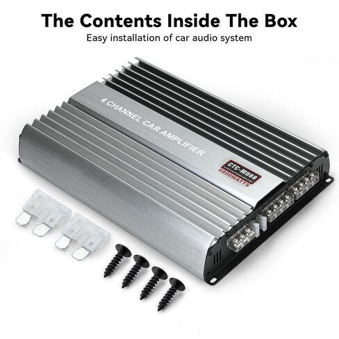 Car Amplifier 4 Channel, Amplifier Car Audio, 4 Channel Amp, 5800W Peak Power Silver Aluminum Alloy Car Stereo Audio Amplifier for Car Speakers and Subwoofers in Kuwait