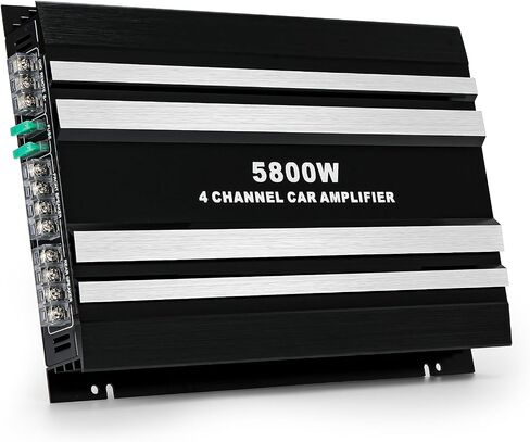 Car Amplifier 4 Channel, Amplifier Car Audio, 4 Channel Amp, 4 Channel Amplifier, Class A/B 5800W Peak Black Aluminum Alloy Car Stereo Amplifier for Car Speakers and Subwoofers in Kuwait