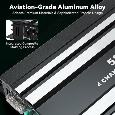 Car Amplifier 4 Channel, Amplifier Car Audio, 4 Channel Amp, 4 Channel Amplifier, Class A/B 5800W Peak Black Aluminum Alloy Car Stereo Amplifier for Car Speakers and Subwoofers in Kuwait