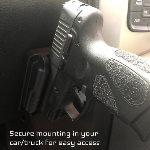 GMW Car Holster, 43 lbs. Rating Fast Draw Loader Gun Magnet | Strong Neodymium Gun Magnet | Compact Concealed Mount | Won't Scratch Your Firearm | For Home, Truck, Wall & Bedside Use ﻿ in Saudi Arabia