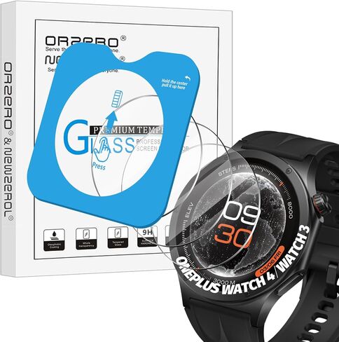 (3 Pack) Orzero Tempered Glass Watch Screen Protector for Samsung Galaxy Watch 8 Ultra 2025/Samsung Galaxy Watch Ultra 2024 47mm, Protector De Pantalla with Auto Alignment Tool 9 Hardness High Definition Anti-Scratch Bubble Free in Kuwait