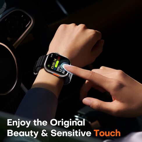 واقي شاشة TAURI مكون من قطعتين لساعة Apple Watch Ultra 3، Ultra 2، Ultra 49 مم، (التركيب التلقائي بخطوتين) حواف منحنية دقيقة خالية من الفقاعات لساعة Apple Watch Ultra 3,2,1، واقي شاشة iwatch Ultra 49 مم in Kuwait