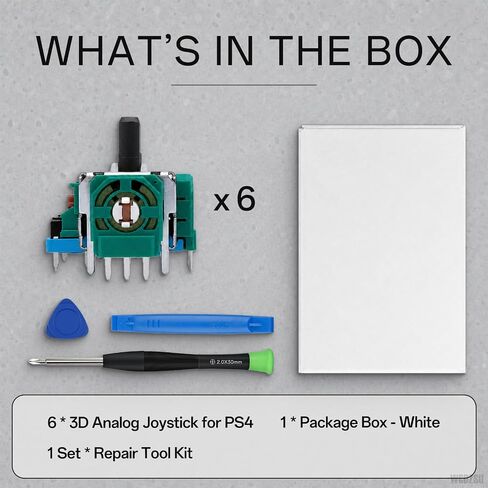 WCDZSU 6 Pcs 3D Analog Joystick Replacement for DualShock PS4 Controller | Stick Sensor Module High Precision Anti Stick Drift Joystick Replacement for PlayStation 4 with Repair Tool Kit in Saudi Arabia