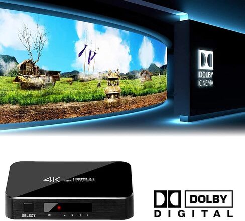 HDMI Switch 4X1, 4K Ultra HD HDMI Switcher 4 in 1 Out Support HDMI 2.0 HDCP 2.2,4K@60Hz, 3D,1080P, 4Kx2k@60Hz (IR Remote Control) in Saudi Arabia