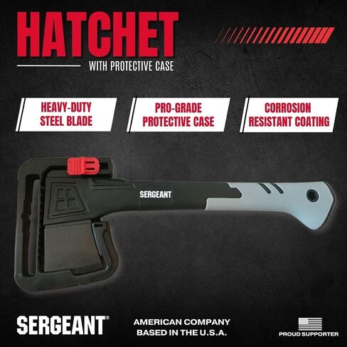 SERGEANT Camping Hatchet SGT-14 Inch, Camp Axe Survival Hatchet Tactical Outdoor Camping Axe w High Carbon Steel Blade, Lightweight Fiberglass Handle, and Compact Portable Design and Carrying Case. in Saudi Arabia
