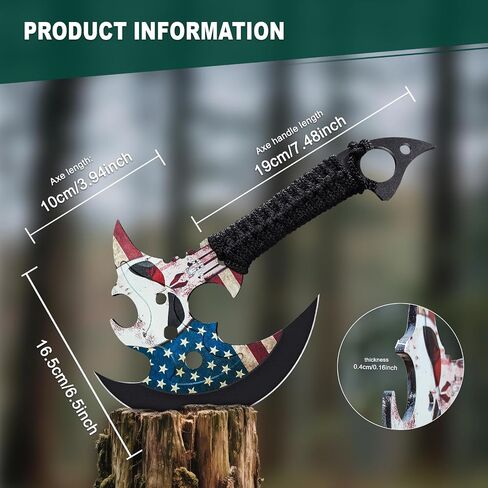 Outdoor 13" Camping Small to Medium Size Hatchet,Multi Functional Shock-Absorbing Tools Axe,Mountaineering Campfires Self Defense Portable Carrying,13",1LB in Saudi Arabia