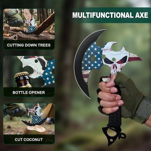 Outdoor 13" Camping Small to Medium Size Hatchet,Multi Functional Shock-Absorbing Tools Axe,Mountaineering Campfires Self Defense Portable Carrying,13",1LB in Saudi Arabia