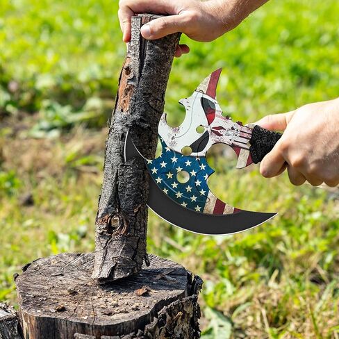 Outdoor 13" Camping Small to Medium Size Hatchet,Multi Functional Shock-Absorbing Tools Axe,Mountaineering Campfires Self Defense Portable Carrying,13",1LB in Saudi Arabia