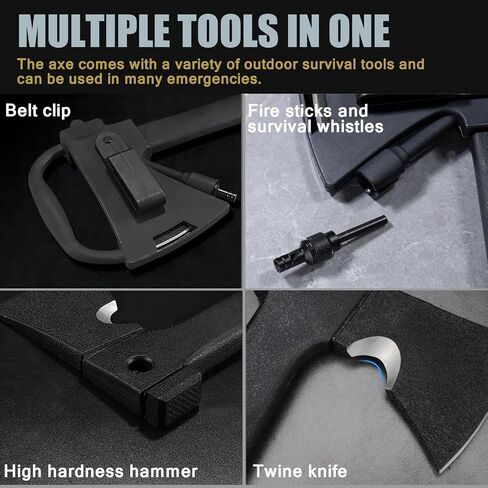 14 "Camping Axe with Hammer, Survival Throwing Hatchet with Sheath, Tactical Tomahawk with Spike, Nylon Fiber Handle for Outdoor Survival Hiking Camping in Saudi Arabia
