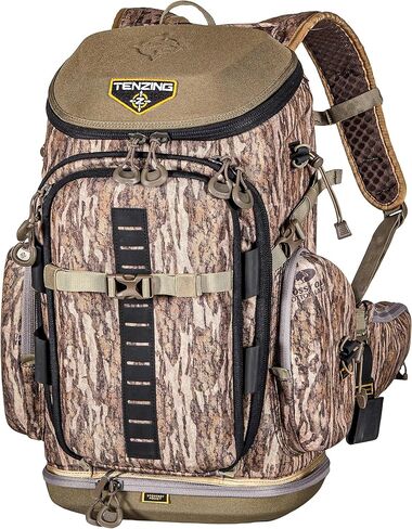 TENZING Hangtime Day Pack for Tree Stand Hunting, H2O Compatible EVA-Molded Durable Hunting Backpack with 7 Compartments & 15 Pockets, 1,600-cubic-inch Hunting Pack, Mossy Oak Bottomland in Saudi Arabia