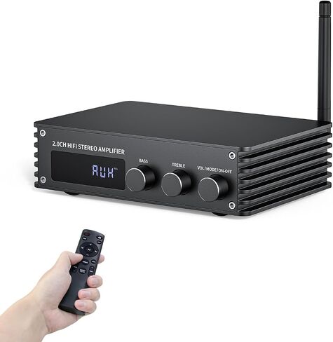 Inwa Bluetooth Audio Stereo Amplifier, 200W Dual Channel Mini Hi-Fi Stereo Receiver, 2.0CH Power Amp w/HDMI(ARC), Opt, Coax, USB, RCA for Home Speakers 100W x 2 with LED Display, Bass/Treble Control in Saudi Arabia