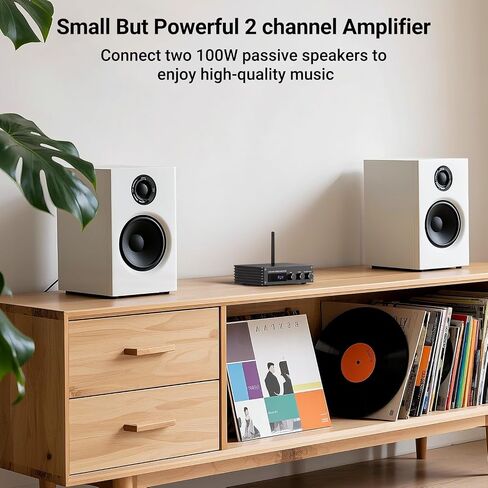 Inwa Bluetooth Audio Stereo Amplifier, 200W Dual Channel Mini Hi-Fi Stereo Receiver, 2.0CH Power Amp w/HDMI(ARC), Opt, Coax, USB, RCA for Home Speakers 100W x 2 with LED Display, Bass/Treble Control in Saudi Arabia