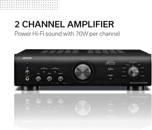 Denon PMA-600NE Bluetooth Stereo Amplifier, 2 Channel Amplifier Home Audio | Integrated Amp 70W x 2, Built-in DAC & Phono Pre-Amp, Analog Mode, Advanced Ultra High Current Power in Saudi Arabia