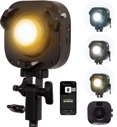 Amaran Halo 60X COB Led Video Light 60W Bi-Color 2700k-6500k,Bowens Mount | Silent Photography Lighting,3270lux@1m,Ultra-Compact Travel Light,USB-C PD Power,App/NFC Control,for YouTube TikTok Studio in Saudi Arabia