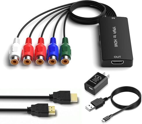 Dingsun Component to HDMI Converter, YPbPr/RGB+R/L to HDMI Converter Adapter, Support 720P/ 1080P for DVD, VSH, Blu-Ray Player, Wii, PS2/PS3, Xbox 360, Gamecube and More (Female) in Saudi Arabia