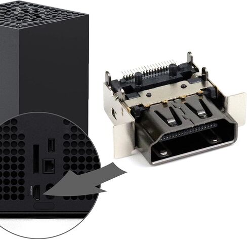 Aosai 1pcs HDMI Port Replacement for Xbox Series X, Display Socket Jack Connector Replacement for XSX Console, Original OEM Quality (for Xbox Series X, Sliver - 1 Pcs) in Saudi Arabia