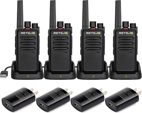 Retevis RT68 Walkie Talkies for Adults, Portable FRS Two-Way Radio (4 Pack) | Splash-Proof & Weather-Resistant, Powerful 500mW Speaker, 1200mAh Battery, Ready to Use, License-Free, USB-C Charging in Kuwait