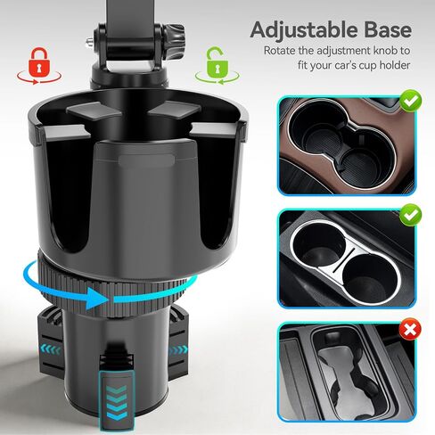 PLDHPRO Cup Holder Tablet Car Mount, Adjustable Truck iPad Cupholder Stand with Telescopic Arm for 5.5-14.6 inch iPad Pro Air Mini Galaxy Tab, Vehicle Road Trip Accessories in Saudi Arabia