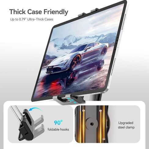 PLDHPRO Cup Holder Tablet Car Mount, Adjustable Truck iPad Cupholder Stand with Telescopic Arm for 5.5-14.6 inch iPad Pro Air Mini Galaxy Tab, Vehicle Road Trip Accessories in Saudi Arabia