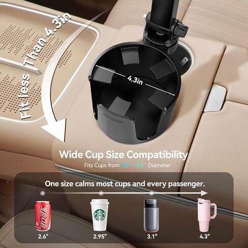 PLDHPRO Cup Holder Tablet Car Mount, Adjustable Truck iPad Cupholder Stand with Telescopic Arm for 5.5-14.6 inch iPad Pro Air Mini Galaxy Tab, Vehicle Road Trip Accessories in Kuwait
