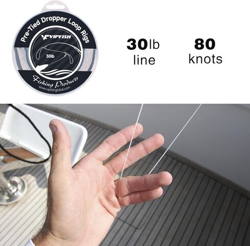80 Pre-Tied Dropper Loops, 30LB Monofilament Fishing Line, 16 Inch Spacing with 5-6 Inch Loop, Saltwater Freshwater Fishing Leader Rigs for Bottom Fishing in Kuwait