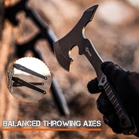 ANTARCTICA Throwing Axe Knife Set 11 inch Full Tang Stainless Steel Throwing Tomahawk Axe and 8 inch Stainless Steel Well-Balanced Throwing Knife for Recreation and Competition(3 Packs) in Saudi Arabia