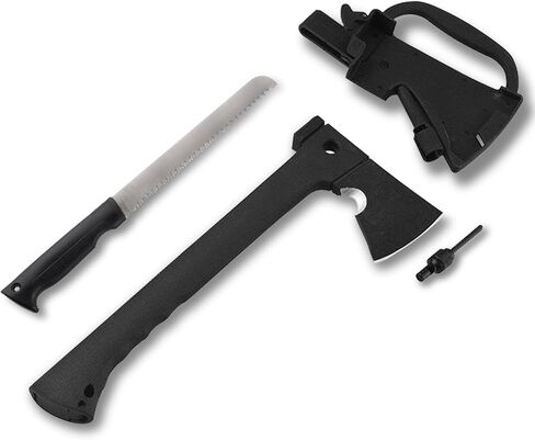 Camping Hand Axe with Sheath and Survival Gear - Lightweight Hatchet with Nested Serrated Wood Saw Knife and Magnesium Fire Starter Tools in Saudi Arabia
