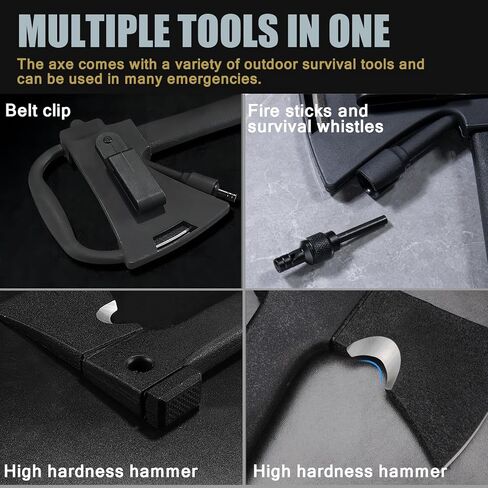 Camping Hand Axe with Sheath and Survival Gear - Lightweight Hatchet with Nested Serrated Wood Saw Knife and Magnesium Fire Starter Tools in Saudi Arabia