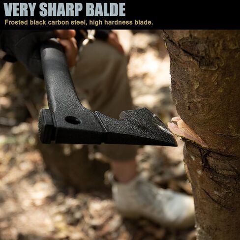 Camping Hand Axe with Sheath and Survival Gear - Lightweight Hatchet with Nested Serrated Wood Saw Knife and Magnesium Fire Starter Tools in Saudi Arabia