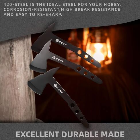 REAT Throwing Axes Set with Sheath 3 Piece,10.5" Throwing Hatchet,Back Yard Throwing Game,Recreation,Competition,Gifts for Men,Women in Saudi Arabia