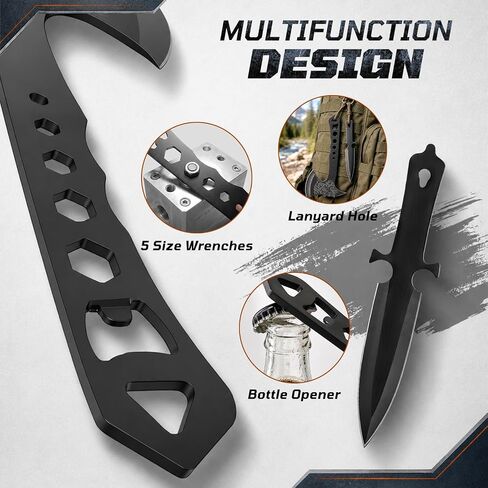 3 Pack Throwing Axe Set, Full Tang Stainless Steel Throwing Tomahawk Throwing Hatchet, 3 Pack Throwing Knives Set with Bottle Opener and Nylon Sheath for Backyard Recreation and Competition in Saudi Arabia